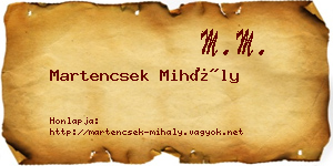 Martencsek Mihály névjegykártya